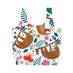 Floral Sloth  Full Print Recycle Bag (M)