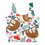 Floral Sloth  Full Print Recycle Bag (L)