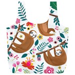 Floral Sloth  Full Print Recycle Bag (XL)