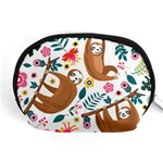 Floral Sloth  Accessory Pouch (Medium)