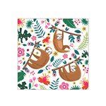 Floral Sloth  Satin Bandana Scarf