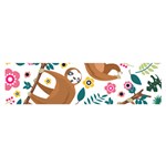 Floral Sloth  Satin Scarf (Oblong)