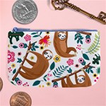 Floral Sloth  Large Coin Purse