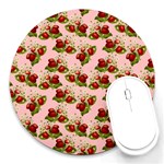 vintage strawberries Round Mousepad