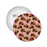 vintage strawberries 2.25  Button