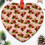 vintage strawberries Ornament (Heart)