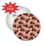 vintage strawberries 2.25  Button (10 pack)