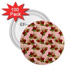 vintage strawberries 2.25  Button (100 pack)