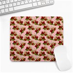 vintage strawberries Large Mousepad