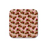 vintage strawberries Rubber Square Coaster (4 pack)