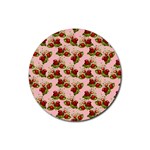 vintage strawberries Rubber Round Coaster (4 pack)