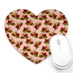 vintage strawberries Heart Mousepad