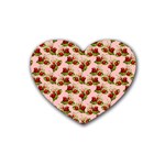 vintage strawberries Rubber Coaster (Heart)