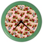 vintage strawberries Color Wall Clock