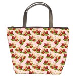 vintage strawberries Bucket Bag