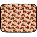 vintage strawberries Fleece Blanket (Mini)