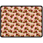 vintage strawberries Fleece Blanket (Large)