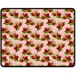 vintage strawberries Fleece Blanket (Medium)