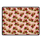 vintage strawberries Fleece Blanket (Small)