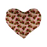 vintage strawberries Standard 16  Premium Heart Shape Cushion 