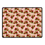 vintage strawberries Double Sided Fleece Blanket (Small)