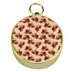 vintage strawberries Gold Compass