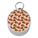 vintage strawberries Silver Compass (Mini)