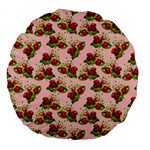 vintage strawberries Large 18  Premium Flano Round Cushion 