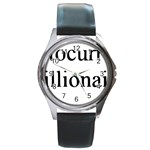 cryptocurrency millionaire Round Metal Watch