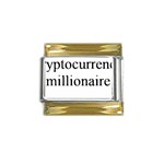 cryptocurrency millionaire Gold Trim Italian Charm (9mm)