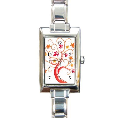 tree008 Rectangular Italian Charm Watch from ArtsNow.com Front