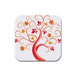 tree008 Rubber Square Coaster (4 pack)