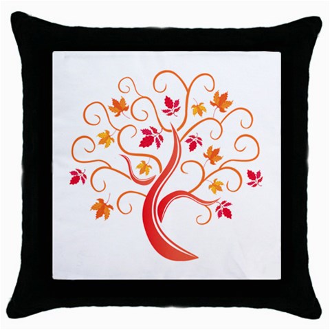 tree008 Throw Pillow Case (Black) from ArtsNow.com Front