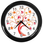 tree008 Wall Clock (Black)