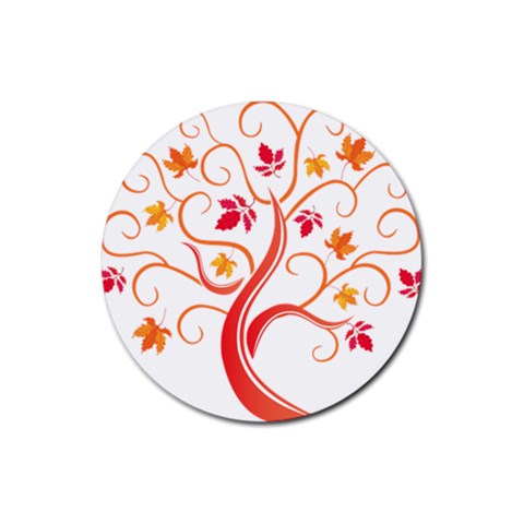 tree008 Rubber Round Coaster (4 pack) from ArtsNow.com Front