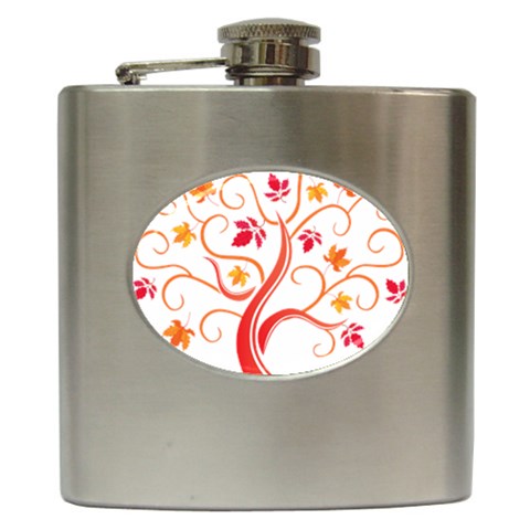 tree008 Hip Flask (6 oz) from ArtsNow.com Front