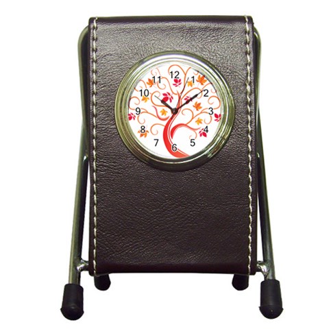 tree008 Pen Holder Desk Clock from ArtsNow.com Front