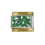 Banana Leaf Gold Trim Italian Charm (9mm)