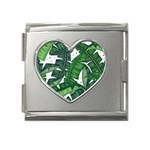 Banana Leaf Mega Link Heart Italian Charm (18mm)