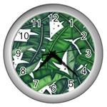 Banana Leaf Wall Clock (Silver)