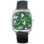 Banana Leaf Square Metal Watch