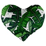 Banana Leaf Large 19  Premium Heart Shape Cushion