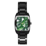 Banana Leaf Stainless Steel Barrel Watch