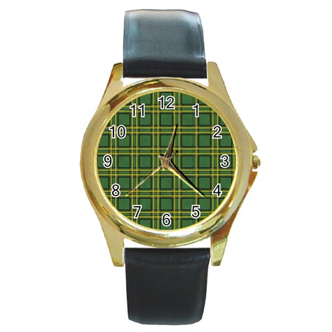 cl038 Round Gold Metal Watch from ArtsNow.com Front