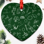 back to school doodles Ornament (Heart)