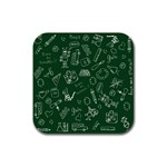 back to school doodles Rubber Coaster (Square)