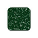 back to school doodles Rubber Square Coaster (4 pack)