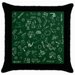 back to school doodles Throw Pillow Case (Black)