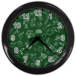 back to school doodles Wall Clock (Black)