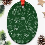 back to school doodles Oval Ornament (Two Sides)